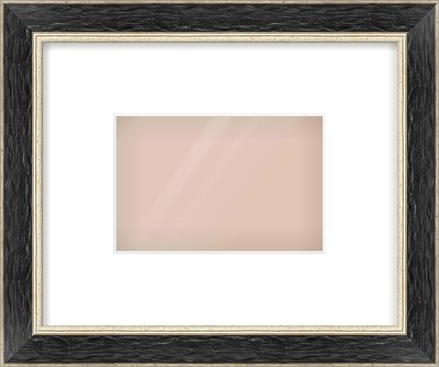 Black & Champagne Silver Reverse Frame for 6 × 4in artwork, with Smooth White Single Mount