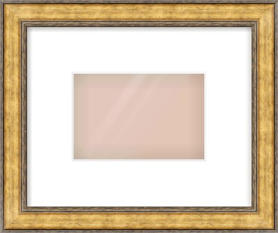 Gold Spoon Frame for 6 × 4in artwork, with Smooth White Single Mount