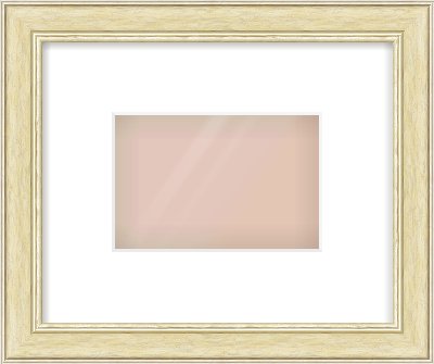 Ivory Reverse Frame for 6 × 4in artwork, with Smooth White Single Mount