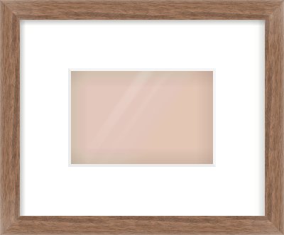 Walnut Flat Frame for 6 × 4in artwork, with Smooth White Single Mount