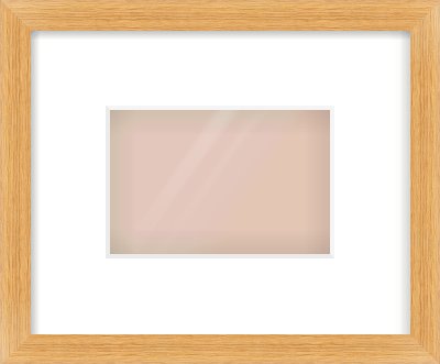 Oak Veneer Flat Frame for 6 × 4in artwork, with Smooth White Single Mount