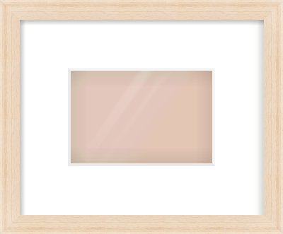 Natural Wood Flat Frame for 6 × 4in artwork, with Smooth White Single Mount