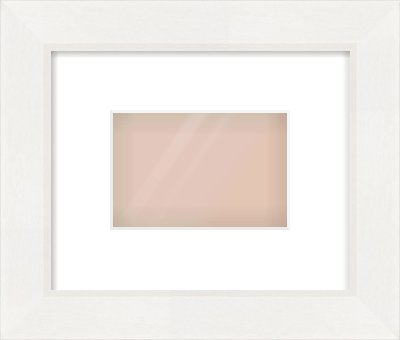 White Beveled Frame for 6 × 4in artwork, with Smooth White Single Mount