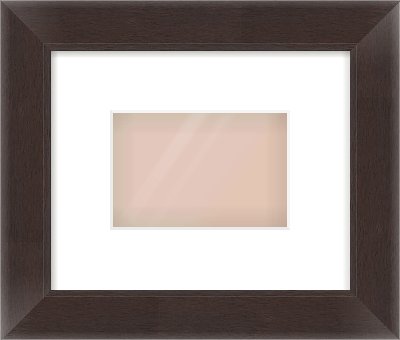 Brown Flat Frame for 6 × 4in artwork, with Smooth White Single Mount