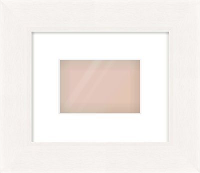 White Beveled Frame for 6 × 4in artwork, with Smooth White Single Mount