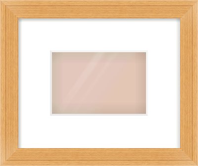 Oak Veneer Flat Frame for 6 × 4in artwork, with Smooth White Single Mount