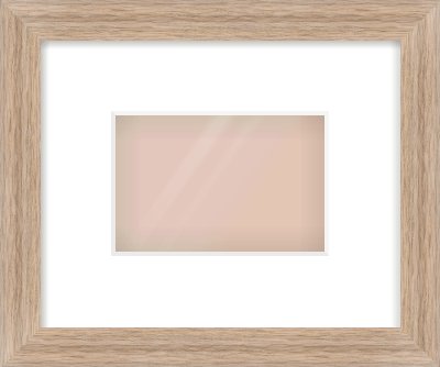 Light Walnut Flat Frame for 6 × 4in artwork, with Smooth White Single Mount