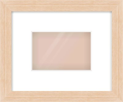 Light Oak Veneer Flat Frame for 6 × 4in artwork, with Smooth White Single Mount