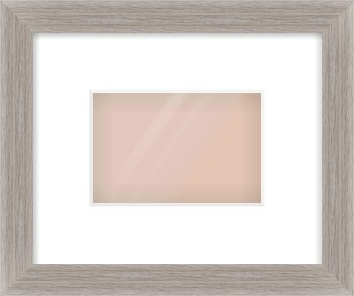 Grey Flat Frame for 6 × 4in artwork, with Smooth White Single Mount