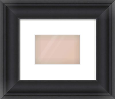 Black Scoop Frame for 6 × 4in artwork, with Smooth White Single Mount