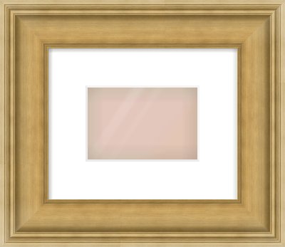 Gold Scoop Frame for 6 × 4in artwork, with Smooth White Single Mount