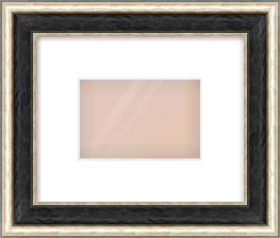 Black & Champagne Silver Spoon Frame for 6 × 4in artwork, with Smooth White Single Mount