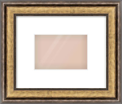 Gold Spoon Frame for 6 × 4in artwork, with Smooth White Single Mount