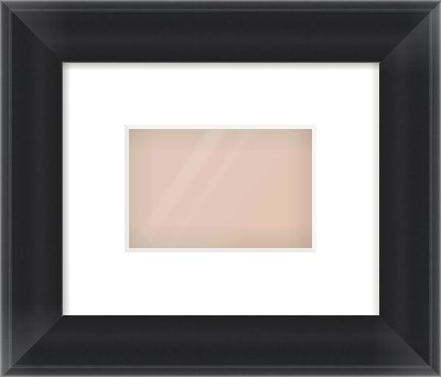 Black Cushion Frame for 6 × 4in artwork, with Smooth White Single Mount