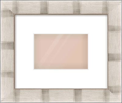 Silver Flat Frame for 6 × 4in artwork, with Smooth White Single Mount
