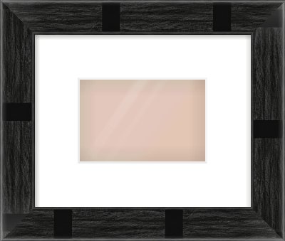 Black Flat Frame for 6 × 4in artwork, with Smooth White Single Mount