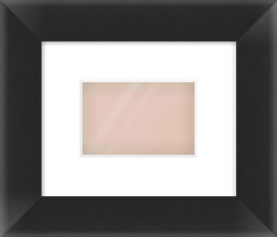 Black Flat Frame for 6 × 4in artwork, with Smooth White Single Mount