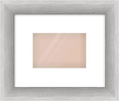 Silver Cushion Frame for 6 × 4in artwork, with Smooth White Single Mount