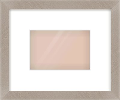 Silver & Black Sided Flat Frame for 6 × 4in artwork, with Smooth White Single Mount