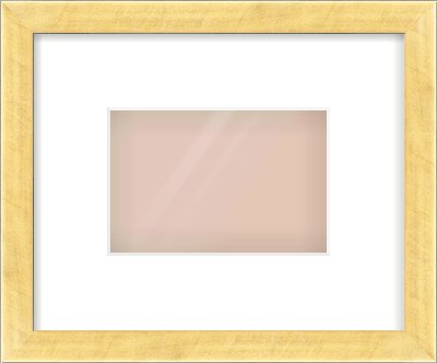Brushed Gold with Black Sides Flat Frame for 6 × 4in artwork, with Smooth White Single Mount
