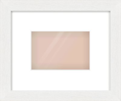 White Stain Flat Frame for 6 × 4in artwork, with Smooth White Single Mount