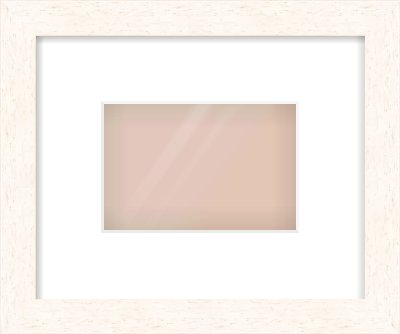 Ivory Flat Frame for 6 × 4in artwork, with Smooth White Single Mount