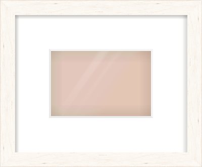 Ivory Flat Frame for 6 × 4in artwork, with Smooth White Single Mount