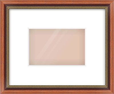 Brown Spoon Frame for 6 × 4in artwork, with Smooth White Single Mount