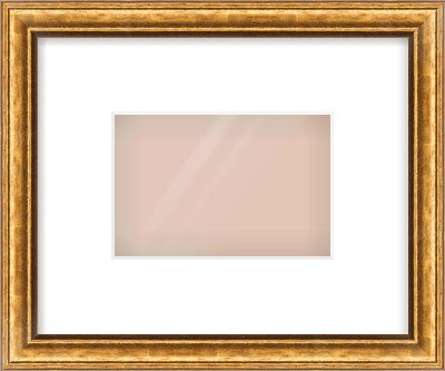 Gold Cushion Frame for 6 × 4in artwork, with Smooth White Single Mount