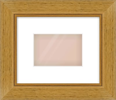 Gold Flat Frame for 6 × 4in artwork, with Smooth White Single Mount
