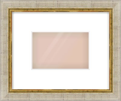 Silver Foil Flat Frame for 6 × 4in artwork, with Smooth White Single Mount