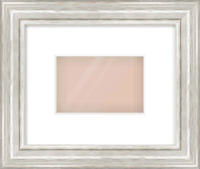Silver Scoop Frame for 6 × 4in artwork, with Smooth White Single Mount