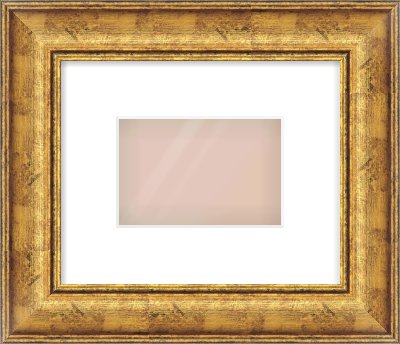 Gold Dome Frame for 6 × 4in artwork, with Smooth White Single Mount