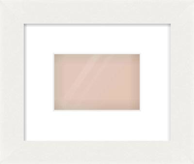 White Flat Frame for 6 × 4in artwork, with Smooth White Single Mount