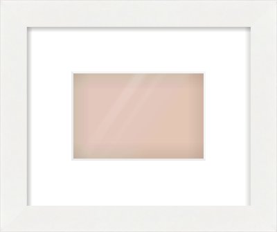 White Flat Frame for 6 × 4in artwork, with Smooth White Single Mount