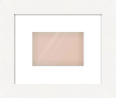 White Flat Frame for 6 × 4in artwork, with Smooth White Single Mount
