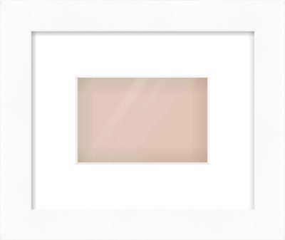 White Bevel Frame for 6 × 4in artwork, with Smooth White Single Mount