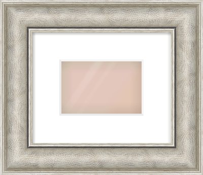 Silver Scoop Frame for 6 × 4in artwork, with Smooth White Single Mount