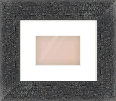 Carbon Flat Frame for 6 × 4in artwork, with Smooth White Single Mount