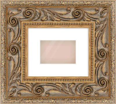 Gold Spoon Frame for 6 × 4in artwork, with Smooth White Single Mount