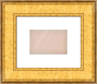 Gold Flat Frame for 6 × 4in artwork, with Smooth White Single Mount