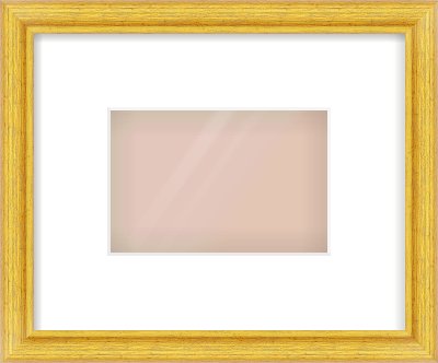 Gold Cushion Frame for 6 × 4in artwork, with Smooth White Single Mount