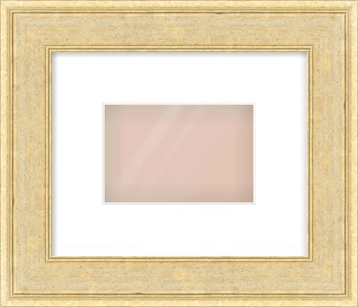 Gold Flat Frame for 6 × 4in artwork, with Smooth White Single Mount