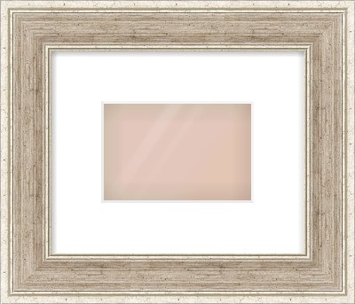 Silver Flat Frame for 6 × 4in artwork, with Smooth White Single Mount