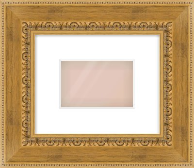 Gold Reverse Frame for 6 × 4in artwork, with Smooth White Single Mount