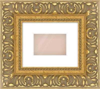 Gold Reverse Frame for 6 × 4in artwork, with Smooth White Single Mount