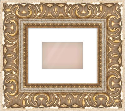Silver / Gold Reverse Frame for 6 × 4in artwork, with Smooth White Single Mount