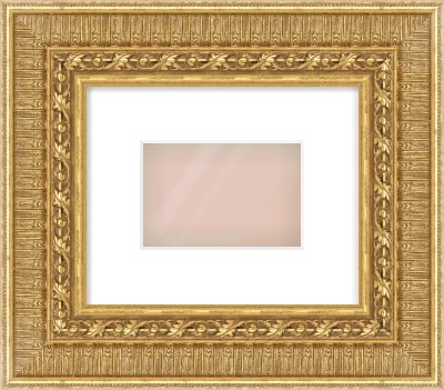Gold Reverse Frame for 6 × 4in artwork, with Smooth White Single Mount