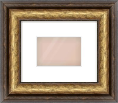 Gold Spoon Frame for 6 × 4in artwork, with Smooth White Single Mount