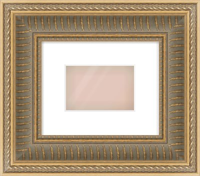 Gold Spoon Frame for 6 × 4in artwork, with Smooth White Single Mount